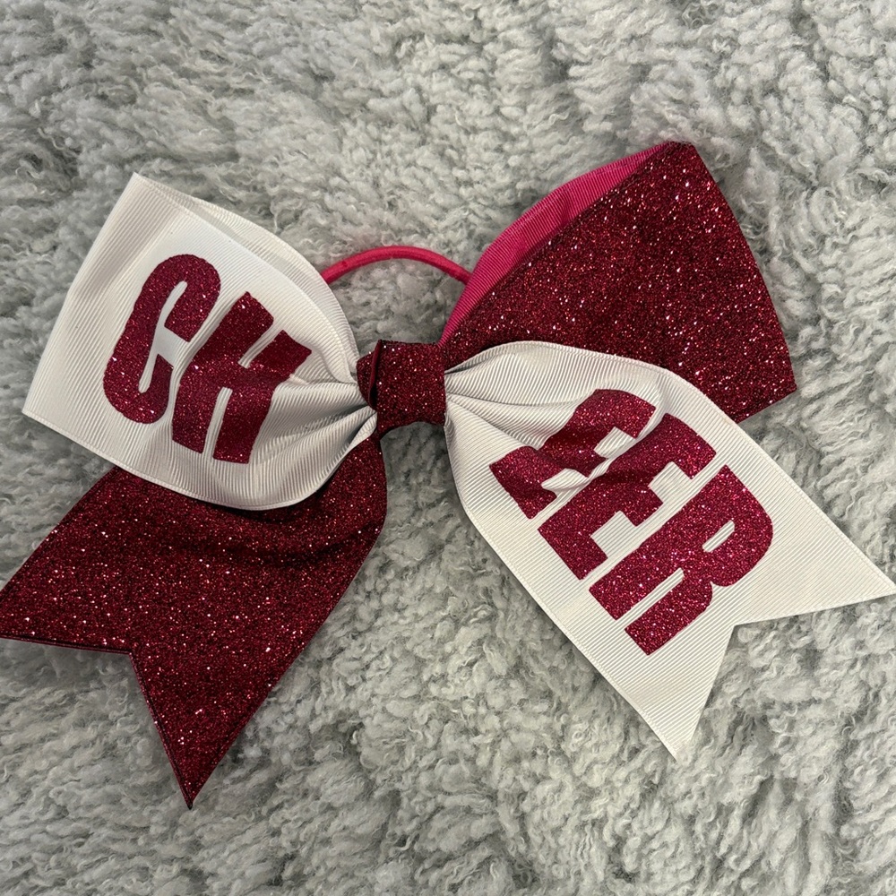 Cheer Bow with Glitter Accents